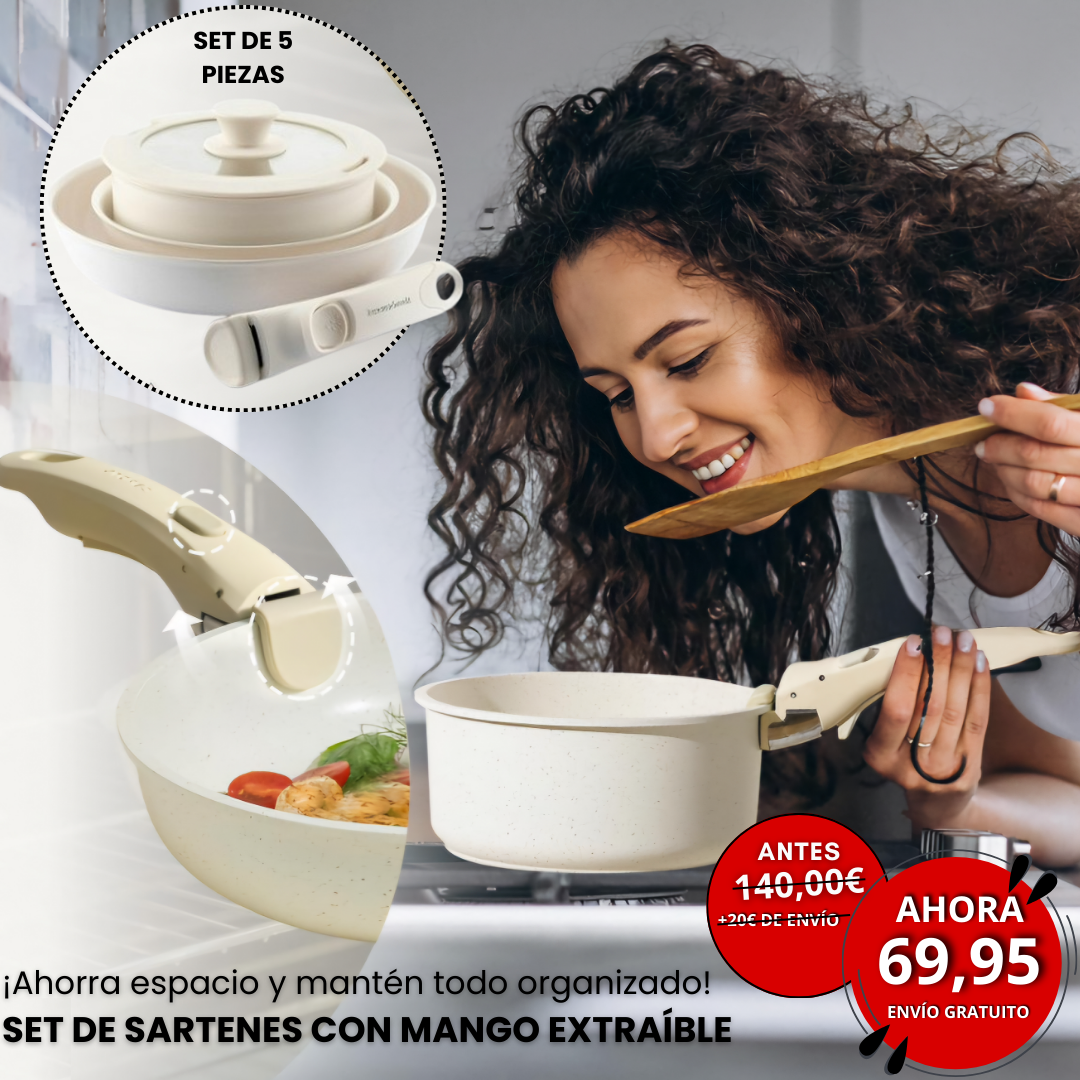 Set de Sartenes con Mango Extraíble ( 5 Piezas )