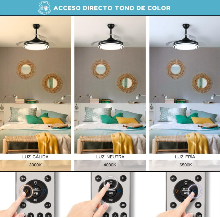 Ventilador LED con Aspas Retráctiles