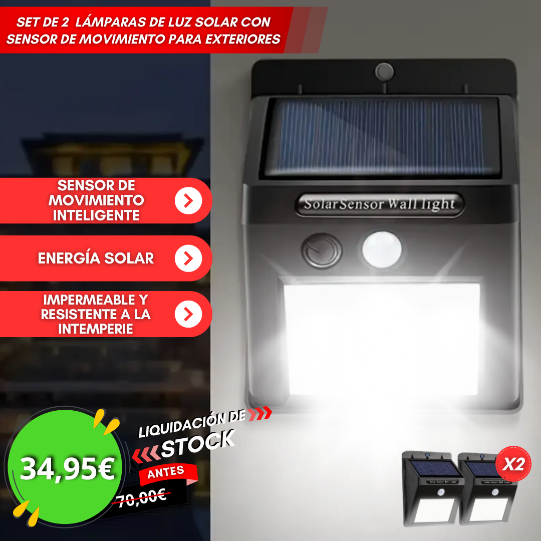 LAMPARA SOLAR CON SENSOR DE MOVIMIENTO