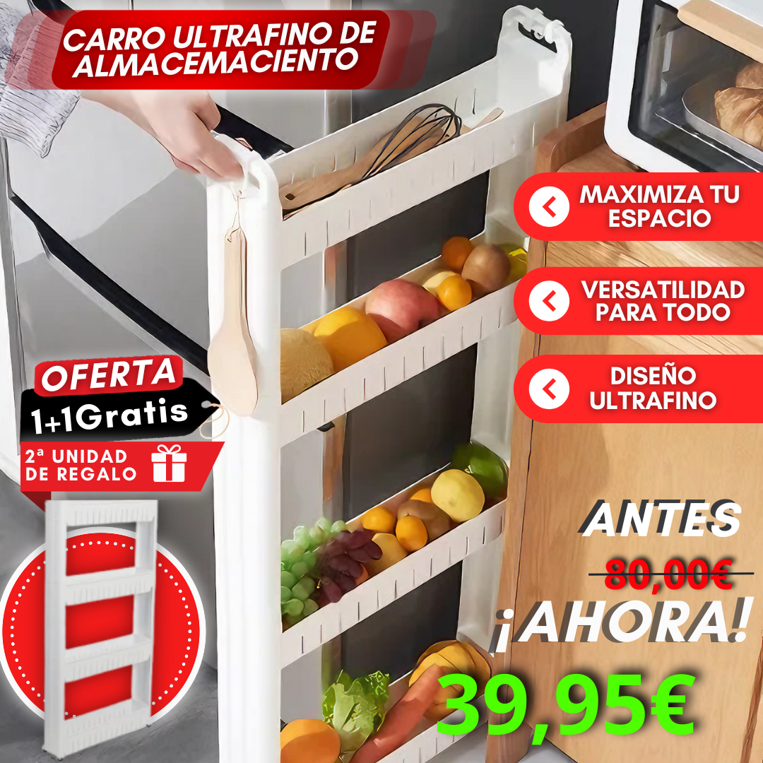 Carrito ultrafino de almacenamiento 1+1 GRATIS