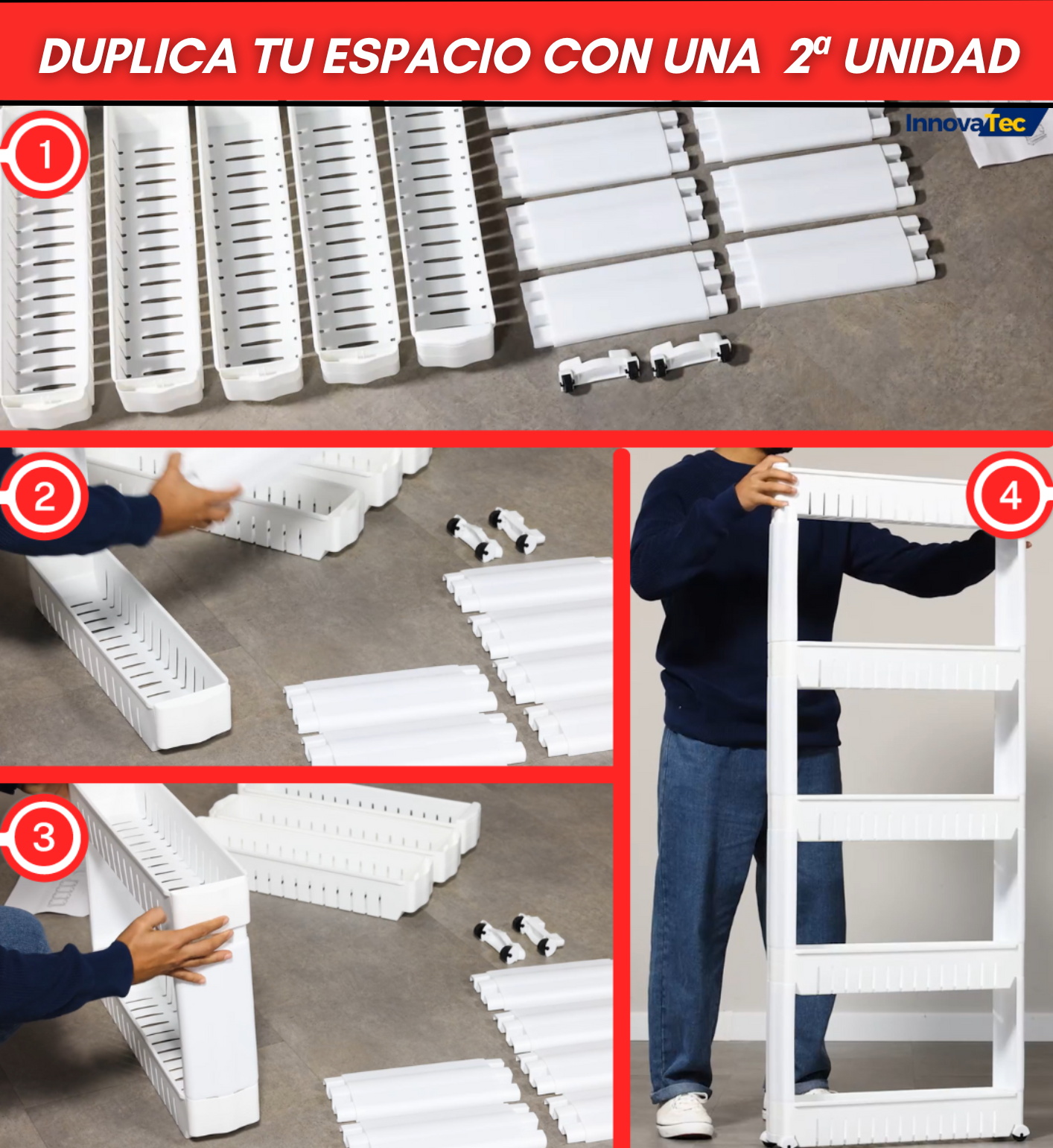 Carrito ultrafino de almacenamiento 1+1 GRATIS