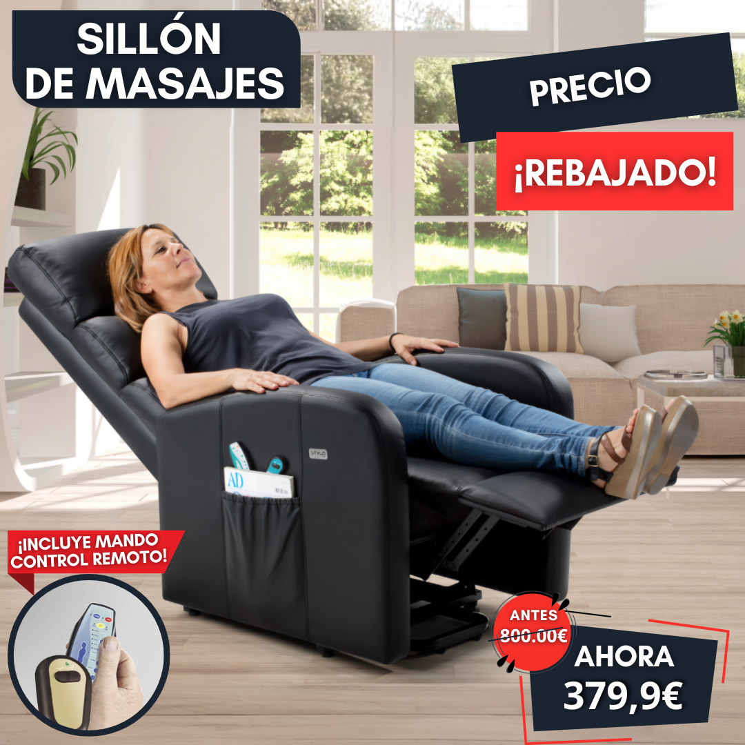 Sillón Relax Masaje Acolchado Reclinable Calor Lumbar